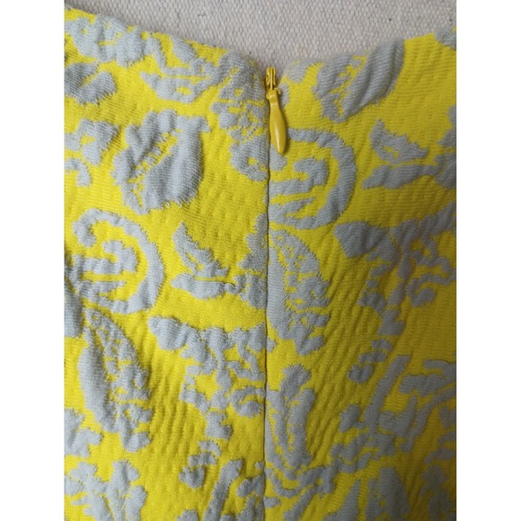 Brixon Ivy Fit & Flare Dress Textured Yellow Sleeveless Party Cocktail Medium BB - Picture 6 of 6